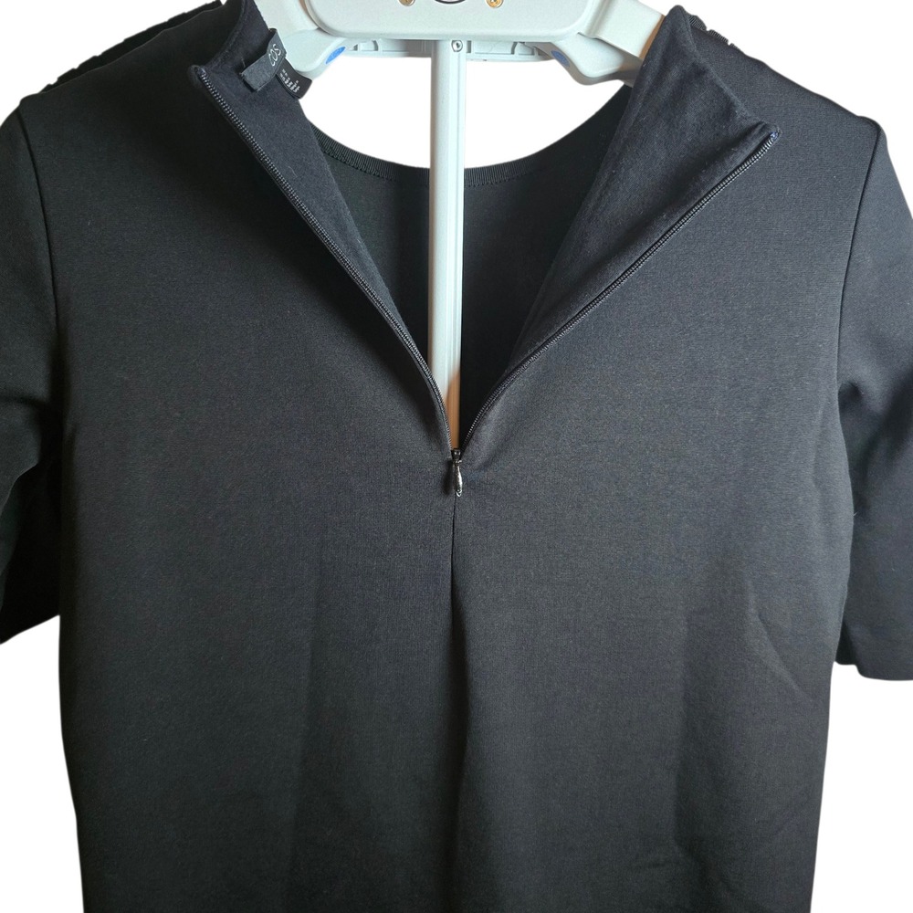 COS Black Structured Short Sleeve‎ Dress Pleated Shoulder Minimalist Size M - Picture 9 of 10